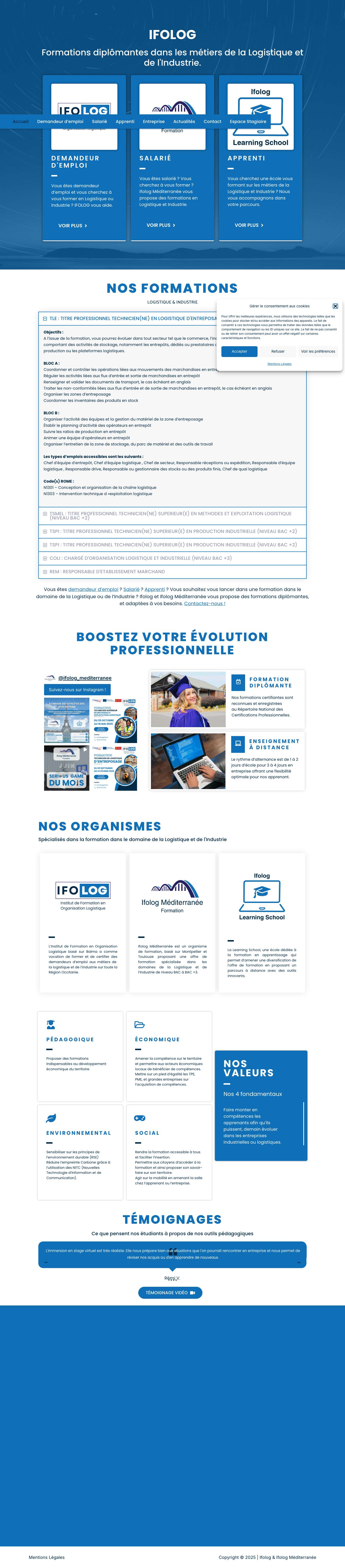 Ifolog Méditerranée - École en Logistique et Industrie à distance - Full Screenshot