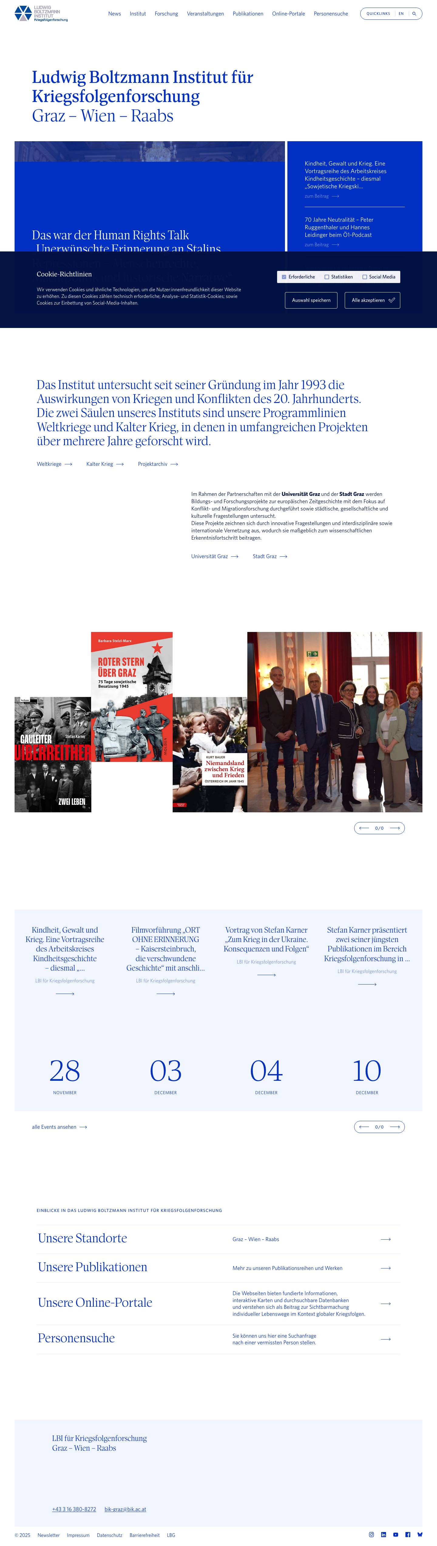 LBI für Kriegsfolgenforschungicon / Arrow small / dark - Full Screenshot