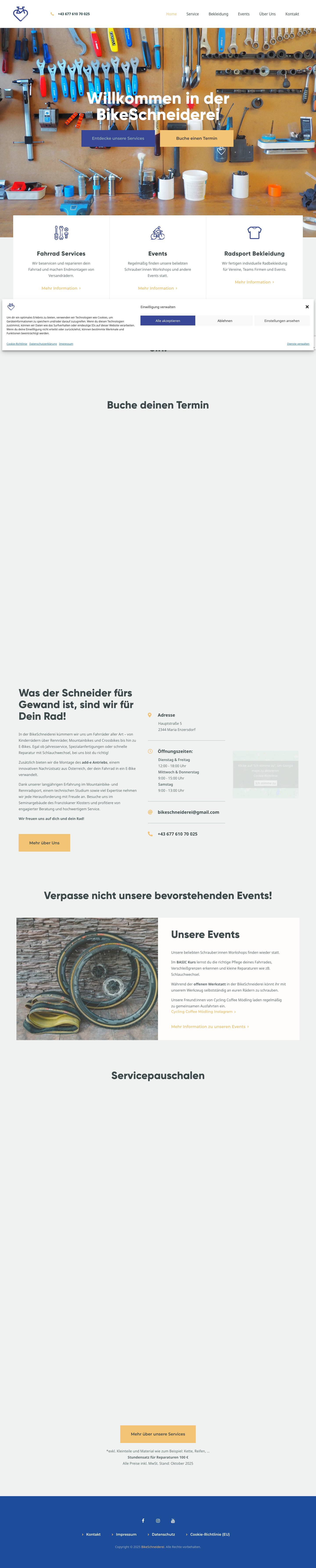BikeSchneiderei – Fahrradwerkstatt - Full Screenshot