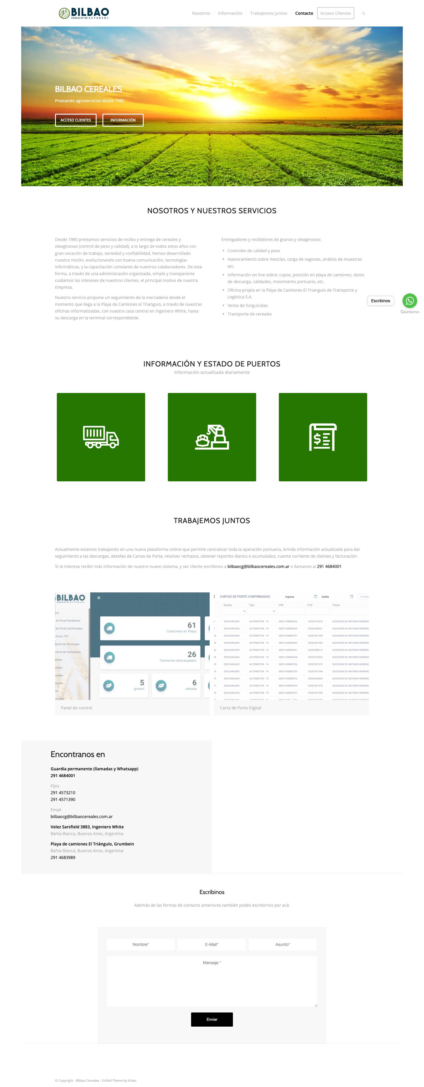 Home - Bilbao Cereales - Full Screenshot