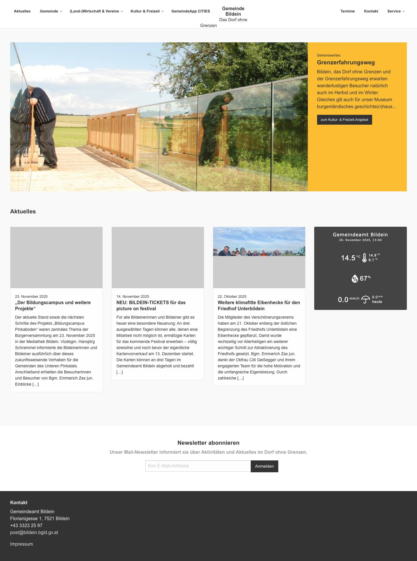 Gemeinde Bildein – Das Dorf ohne Grenzen - Full Screenshot