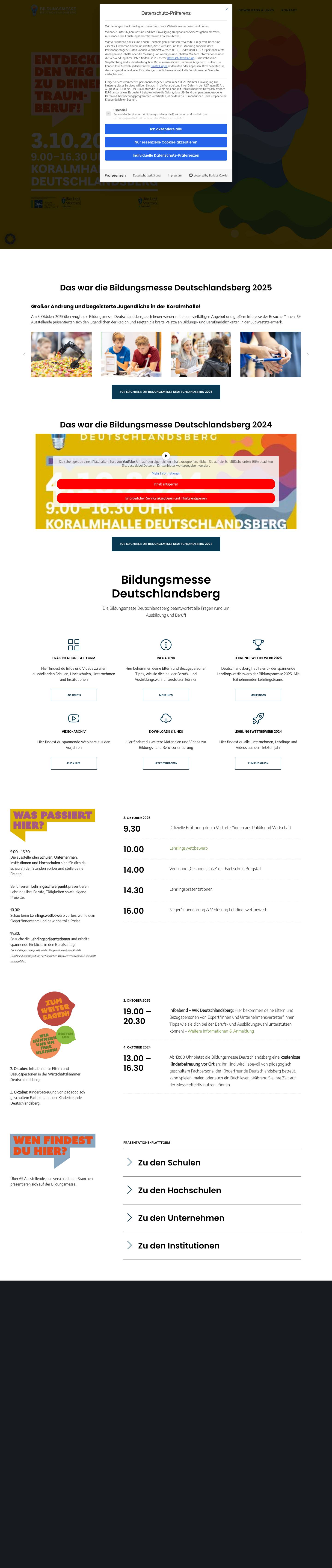 Bildungsmesse Deutschlandsberg – Bildung. Lehre. Karriere - Full Screenshot