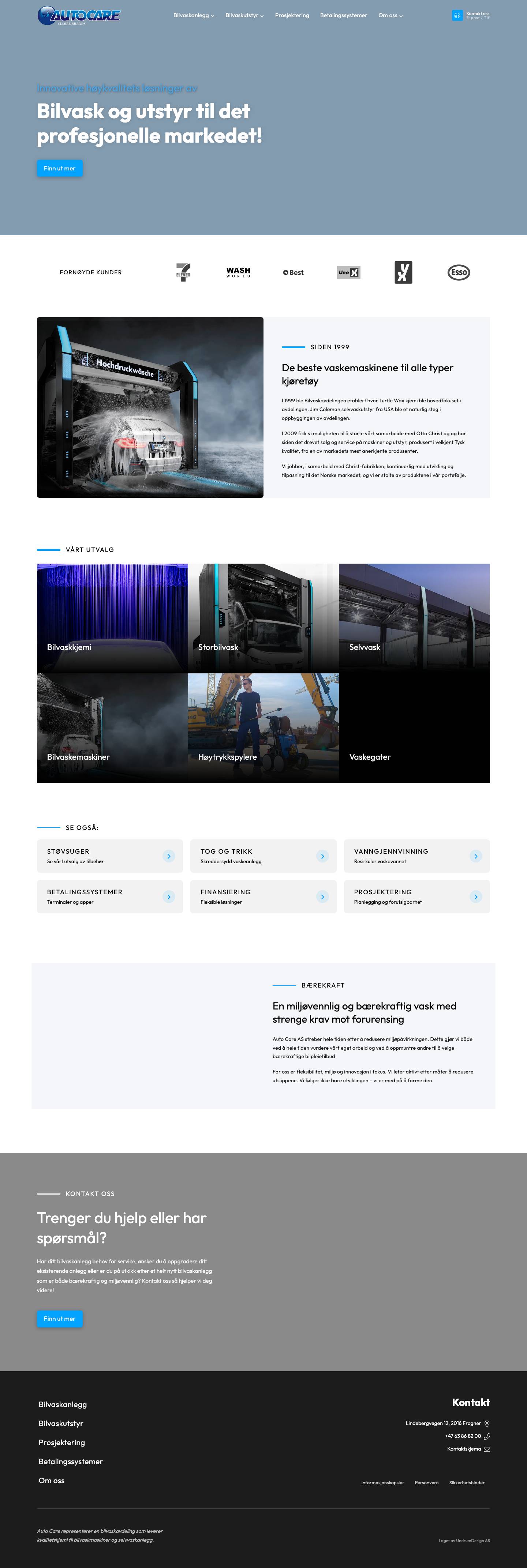 Bilvask og utstyr til det profesjonelle markedet! - Bilvask.as - Av Autocare AS - Full Screenshot