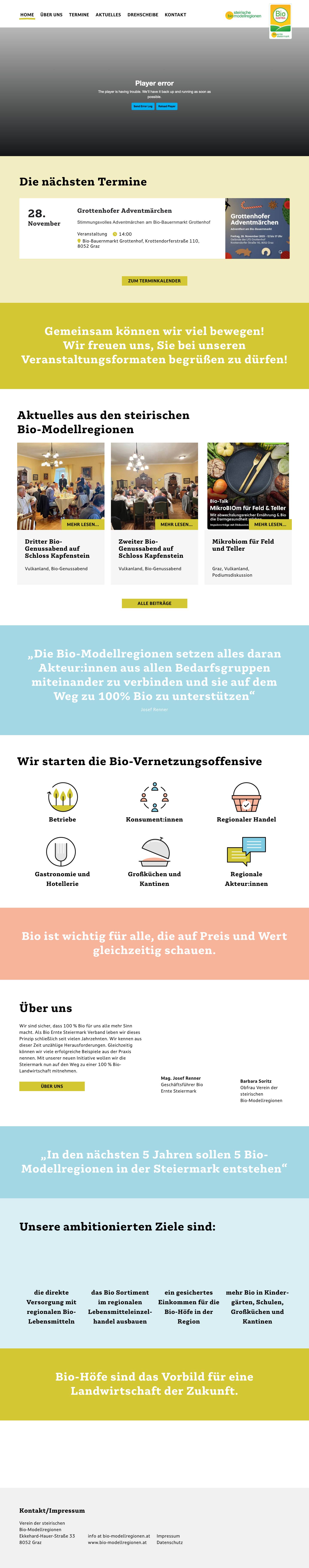 Startseite - Bio-Modellregionen - Full Screenshot