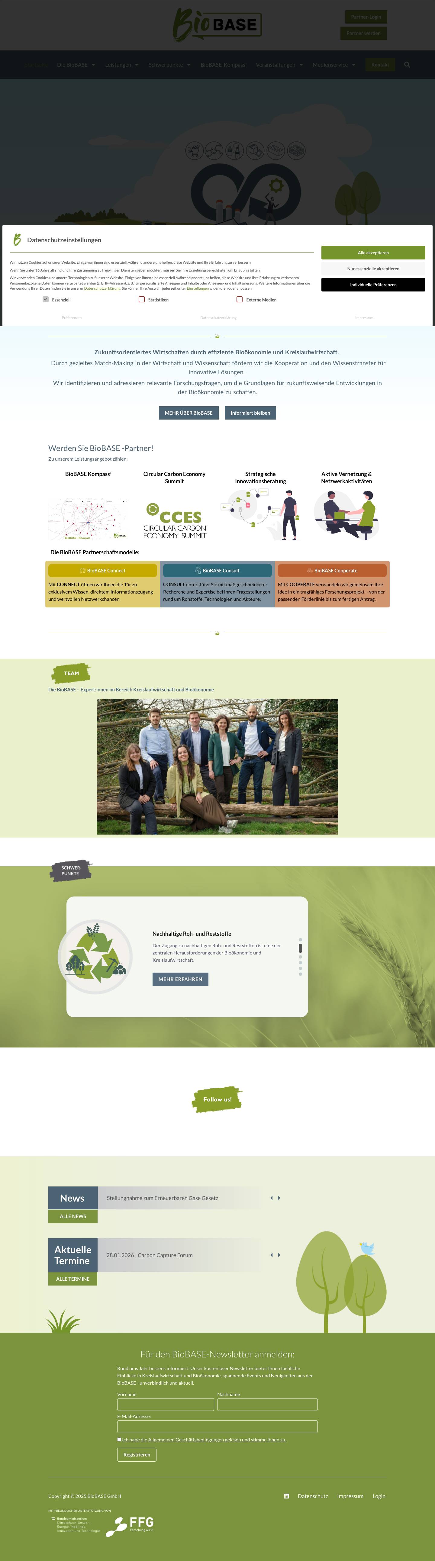 Innovationsplattform für Bioökonomie KreislaufwirtschaftPflanzePflanze - Full Screenshot