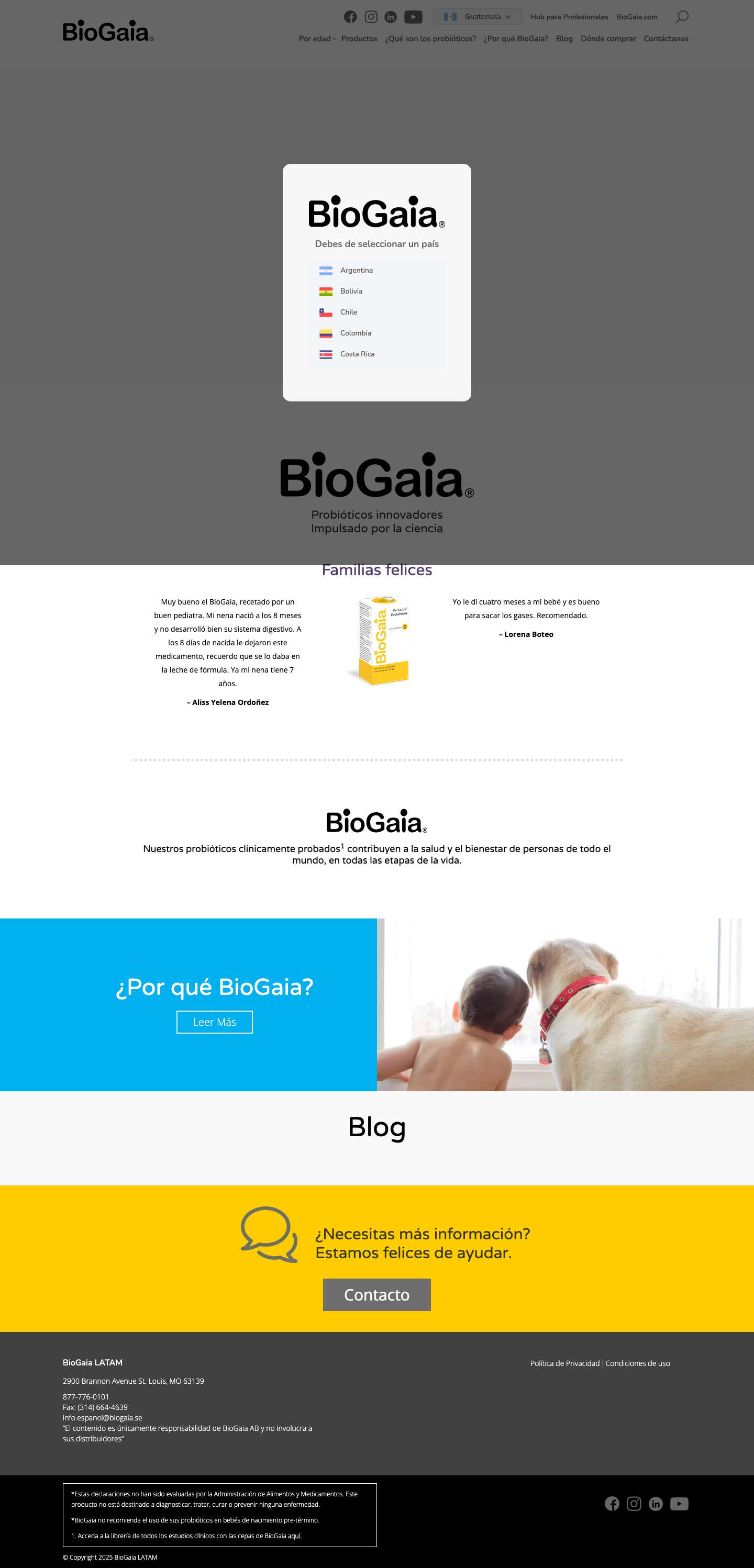 BioGaia - Probióticos innovadores Impulsado por la ciencia - Full Screenshot