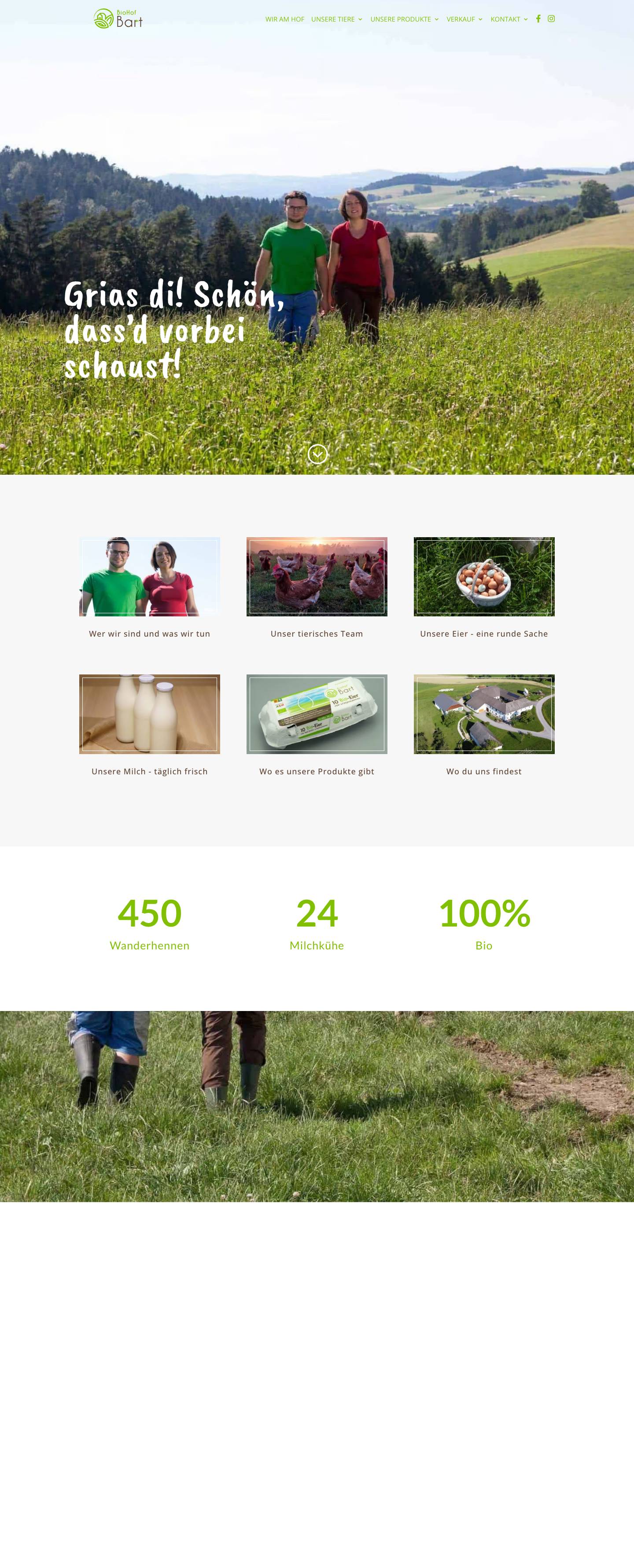 BioHof Bart - Bio Eier, Nudeln, Rohmilch ab Hof in Bad Zell - Bio Produkte aus dem Mühlviertel - Full Screenshot