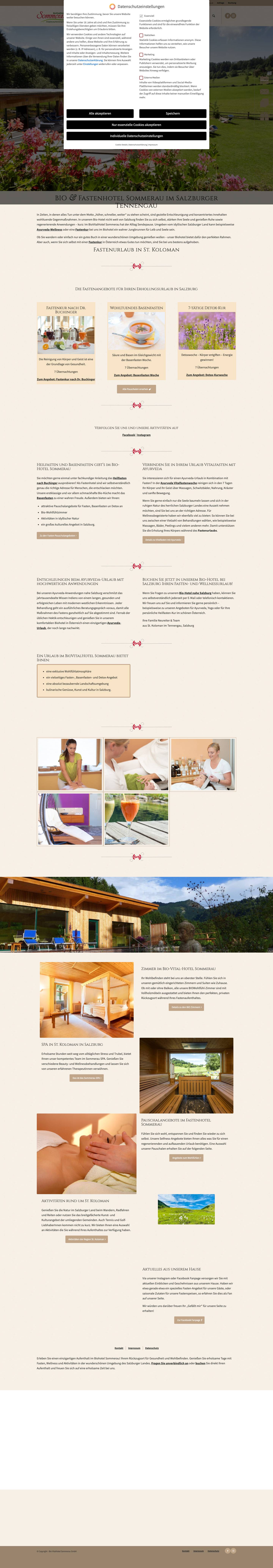 BioVitalHotel Sommerau in St. Koloman, Salzburg | Fastenurlaub, Ayurveda & Wellness - Full Screenshot