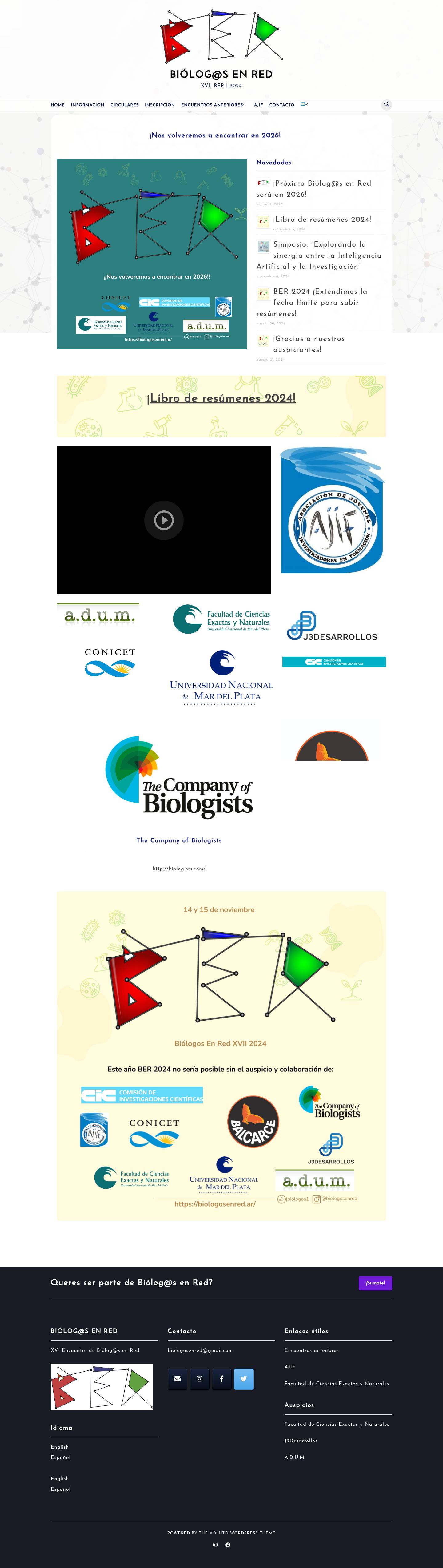 home | BIÓLOG@S EN RED - Full Screenshot