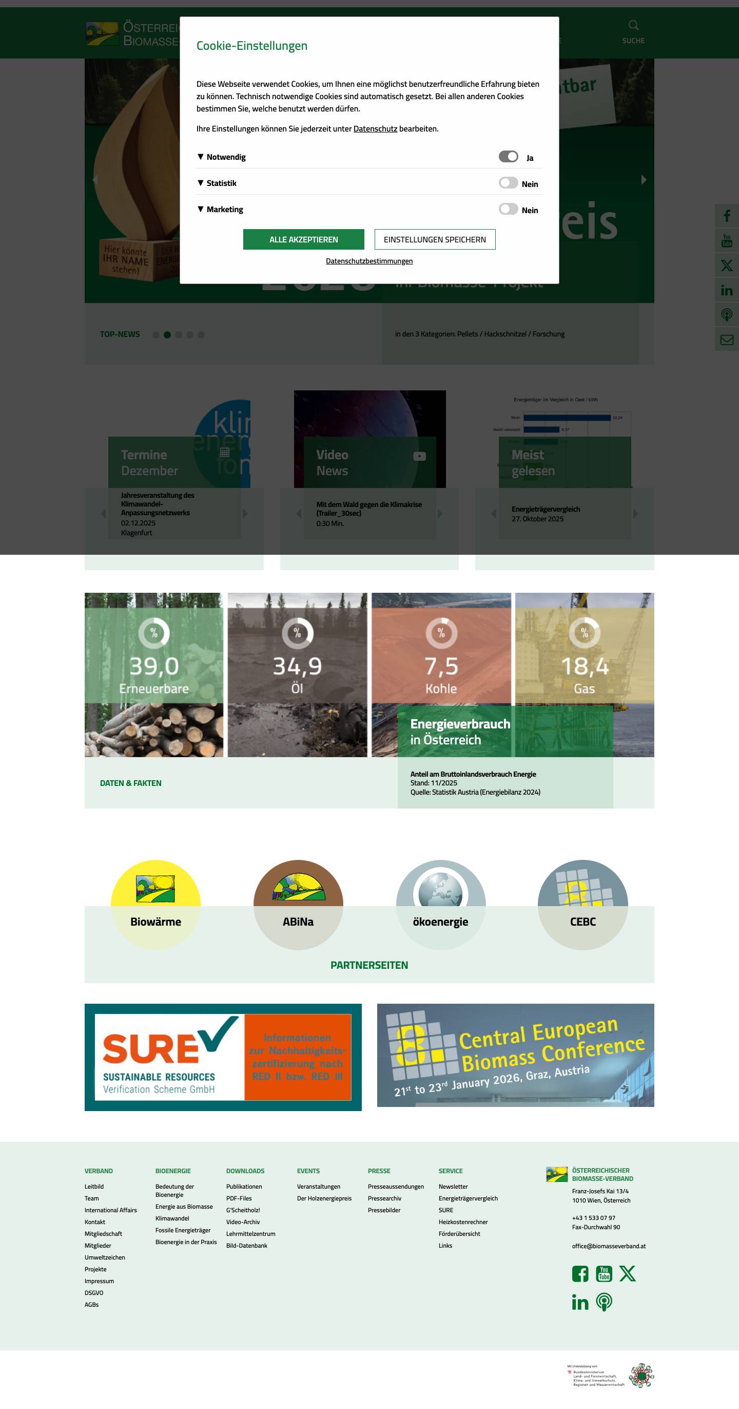 Österreichischer Biomasse-Verband - Österreichischer Biomasseverband - Full Screenshot