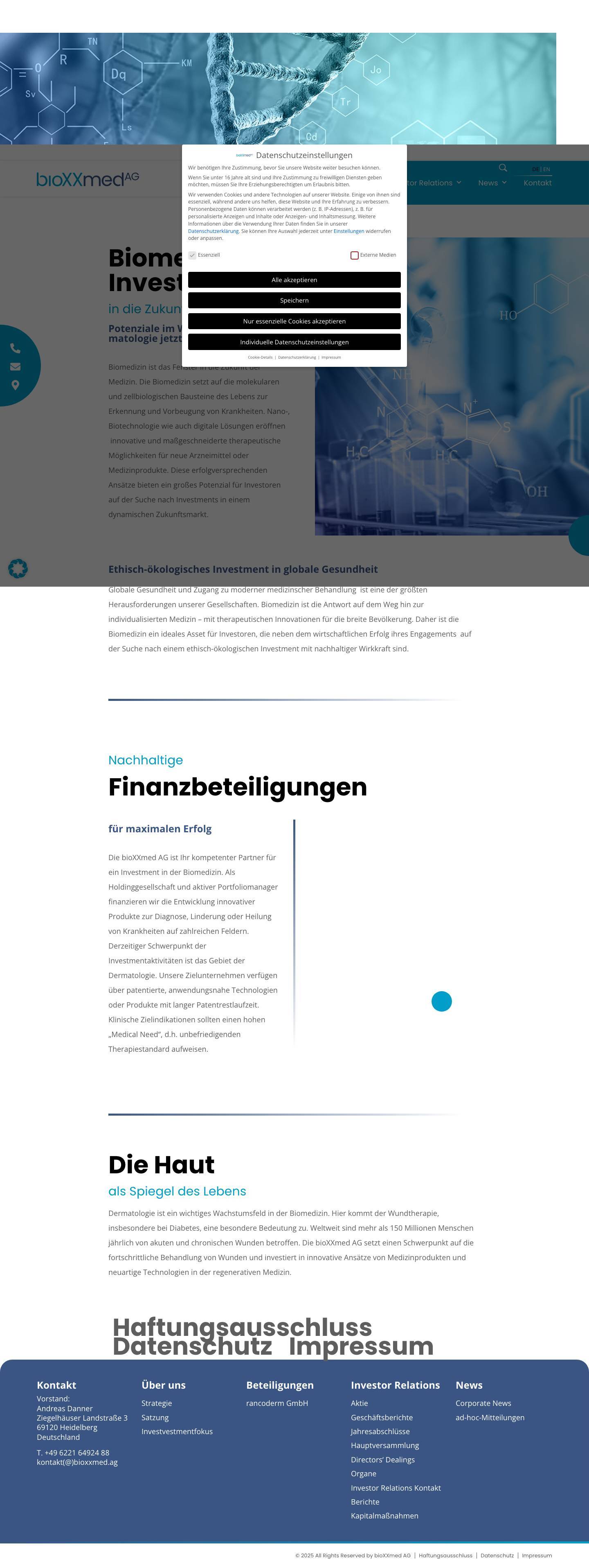 bioXXmed AG, Ziegelhäuser Landstraße 3, 69120, Heidelberg, Germany - Full Screenshot