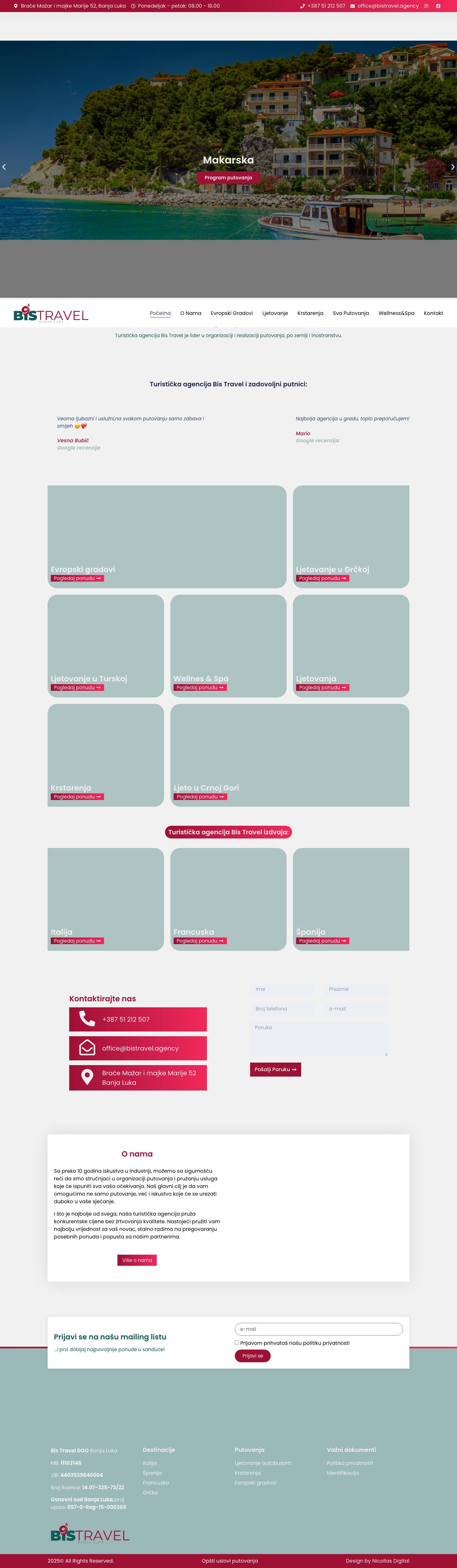 Turistička agencija Bis Travel - Bis Travel - Full Screenshot