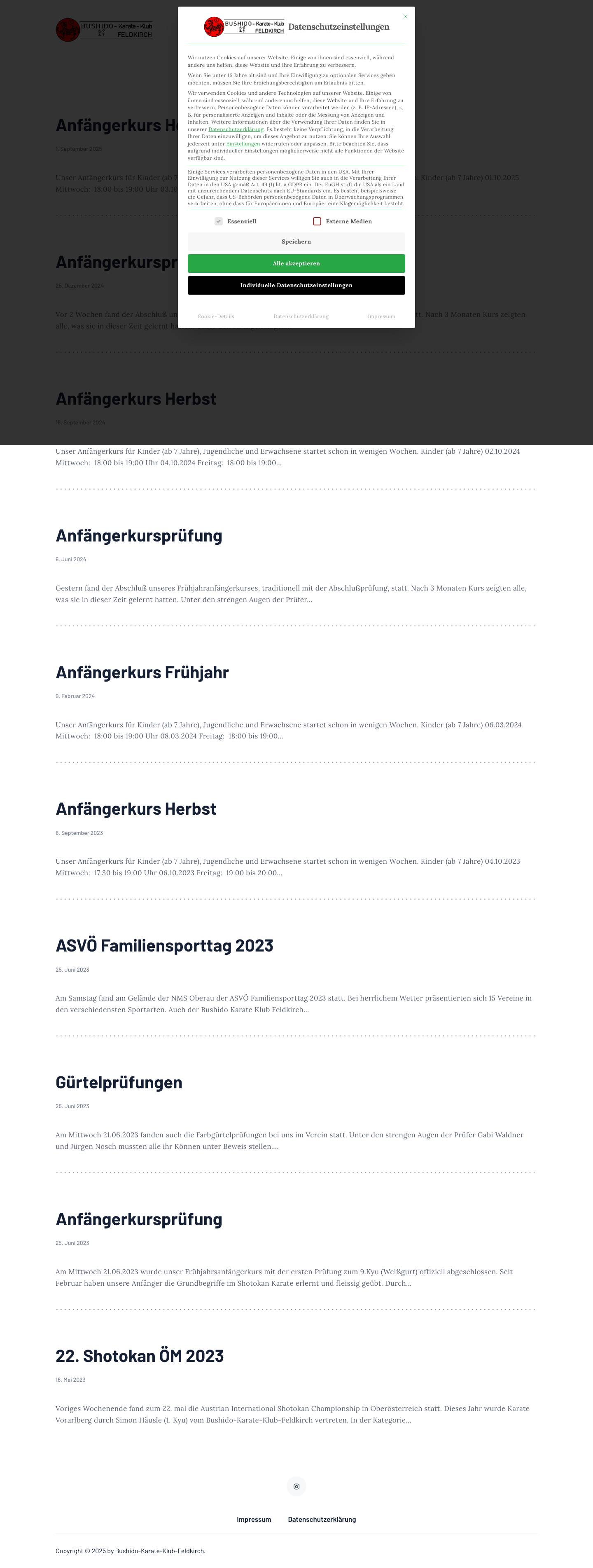 Bushido-Karate-Klub-Feldkirch - Bei uns lernen Sie traditionelles Karate in Vorarlberg. - Full Screenshot