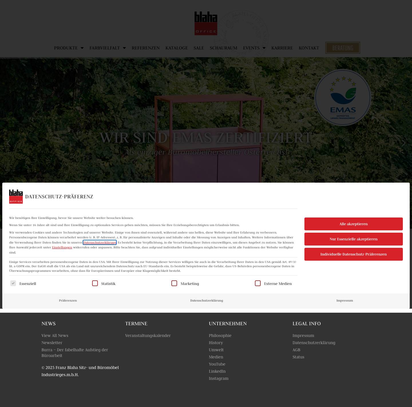 BLAHA Büromöbel - innerhalb von 9 Werktagen - Made in Austria - Full Screenshot