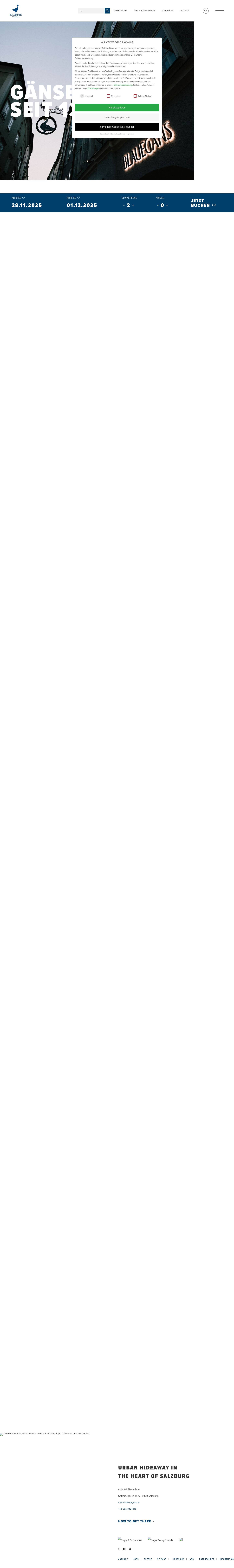 Arthotel & Restaurant Blaue Gans Salzburg – Ort der Inspiration - Full Screenshot