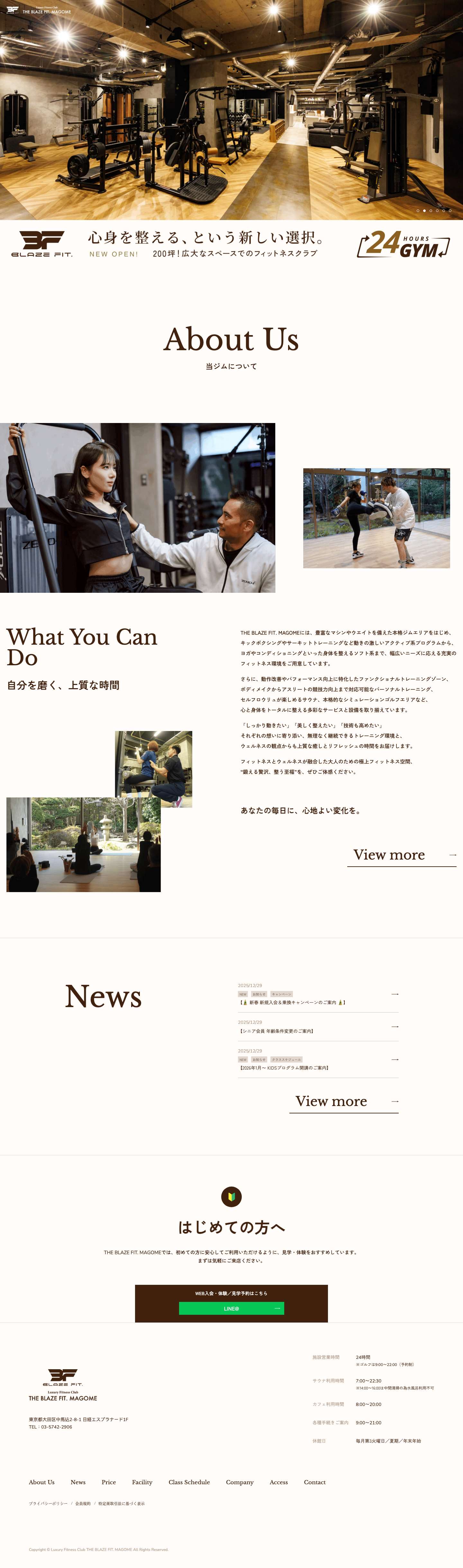 Luxury Fitness Club THE BLAZE FIT. MAGOME - Full Screenshot