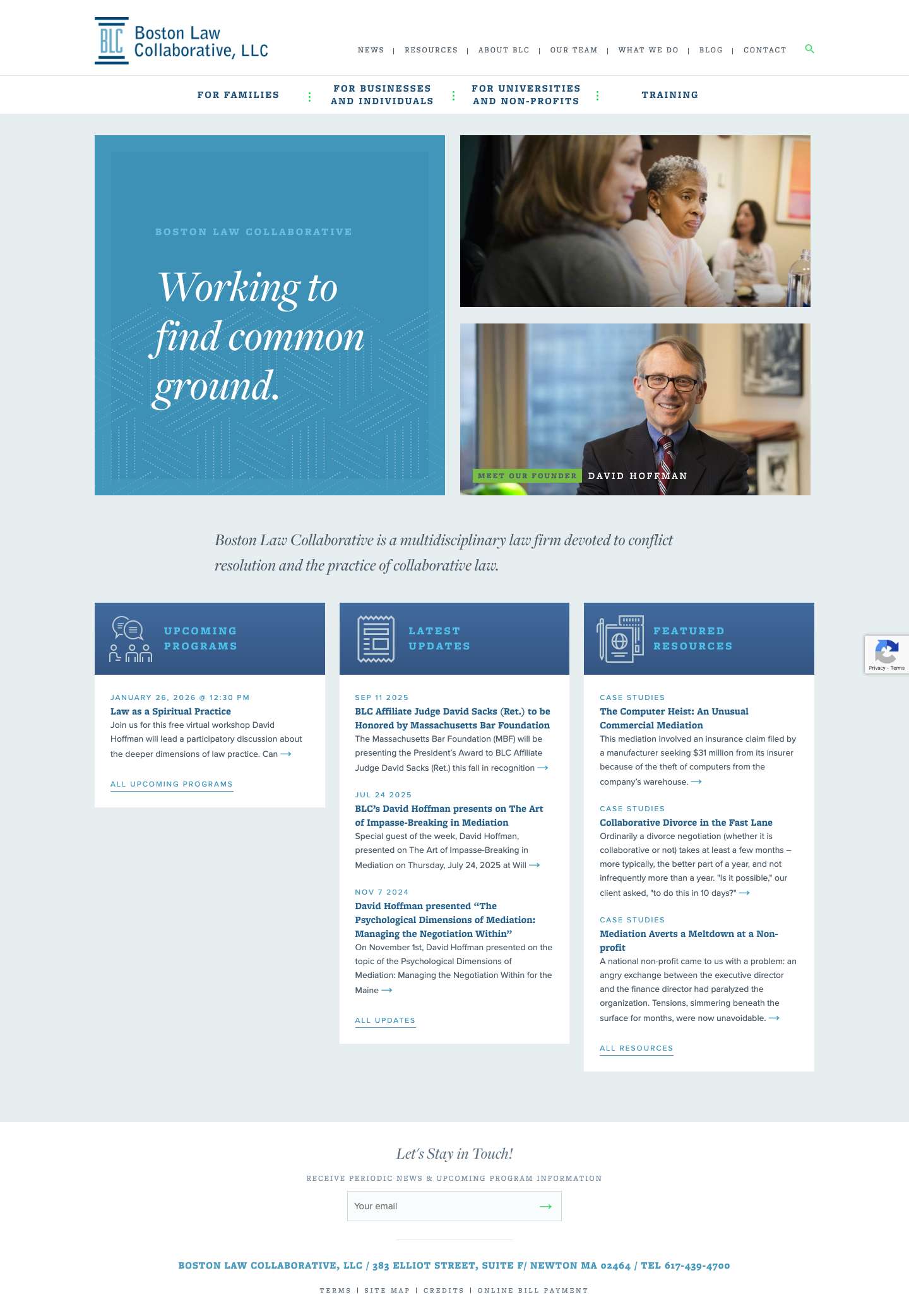 Boston Law Collaborative | Conflict Resolution and Collaborative Law - Full Screenshot