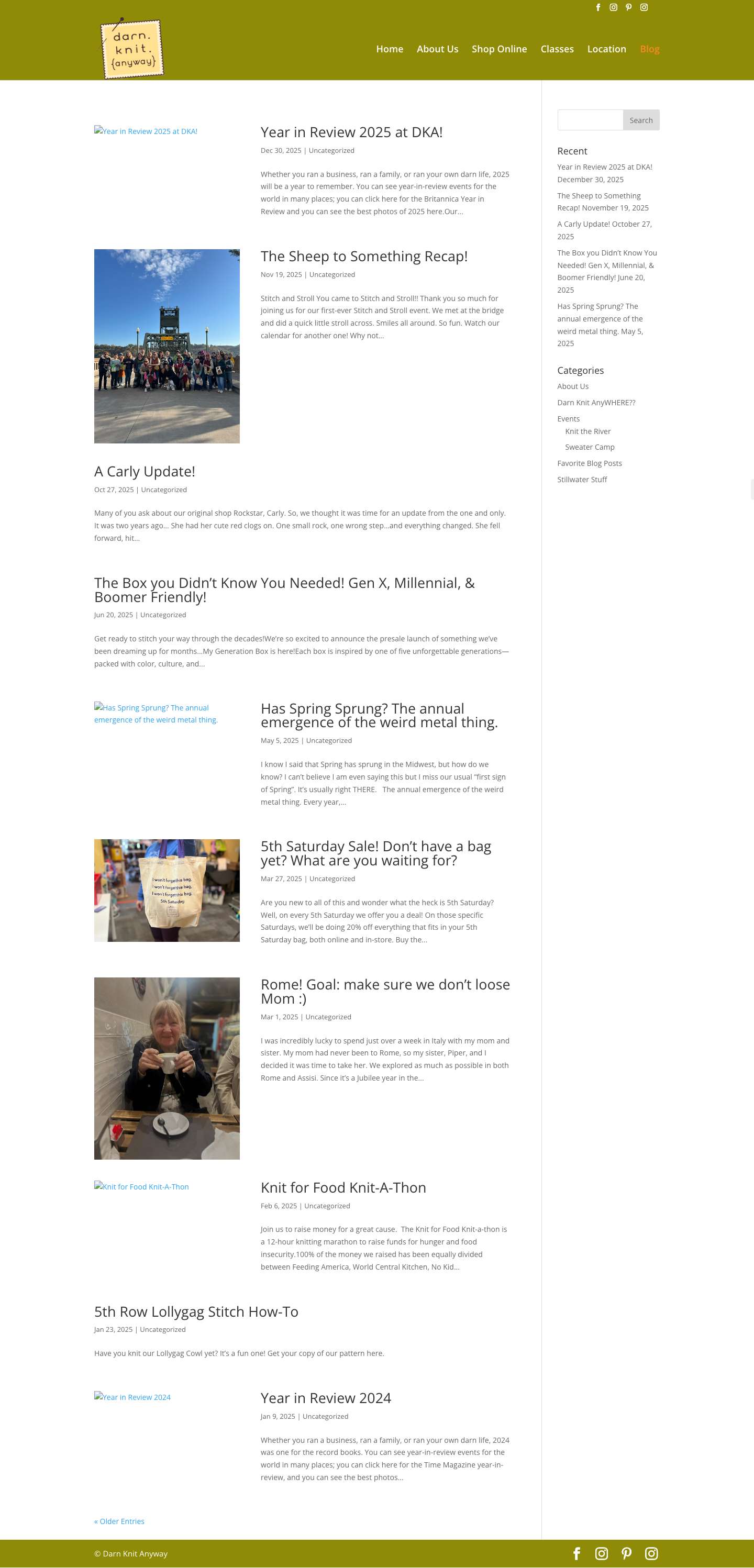 Darn. Knit. {Anyway} - Yarn Shop. Classes & Events. Artisan Gifts. - Full Screenshot