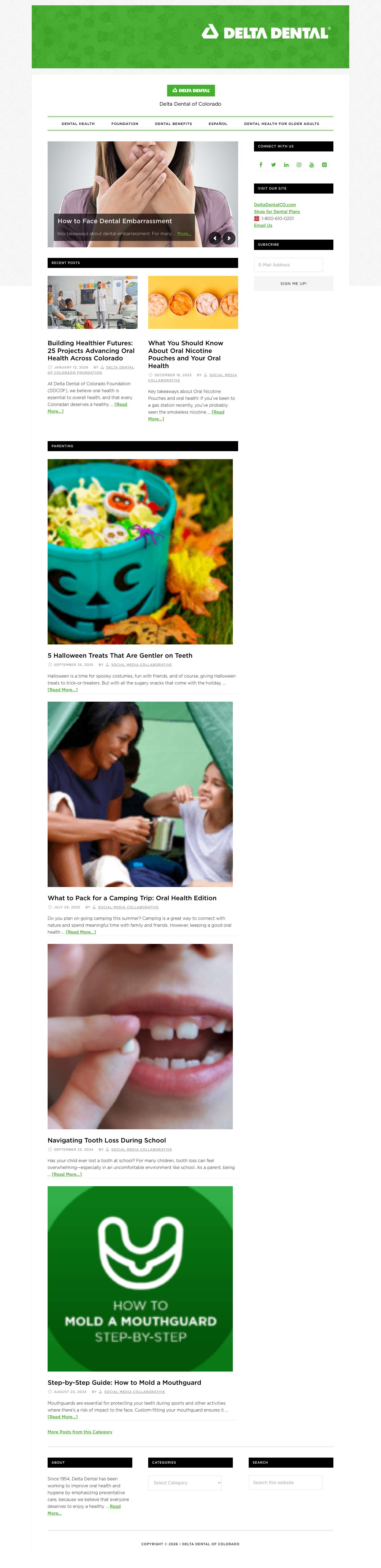 Delta Dental of Colorado Blog - Delta Dental of Colorado's oral health blog with tips on improving your health, wellness and smile. - Full Screenshot