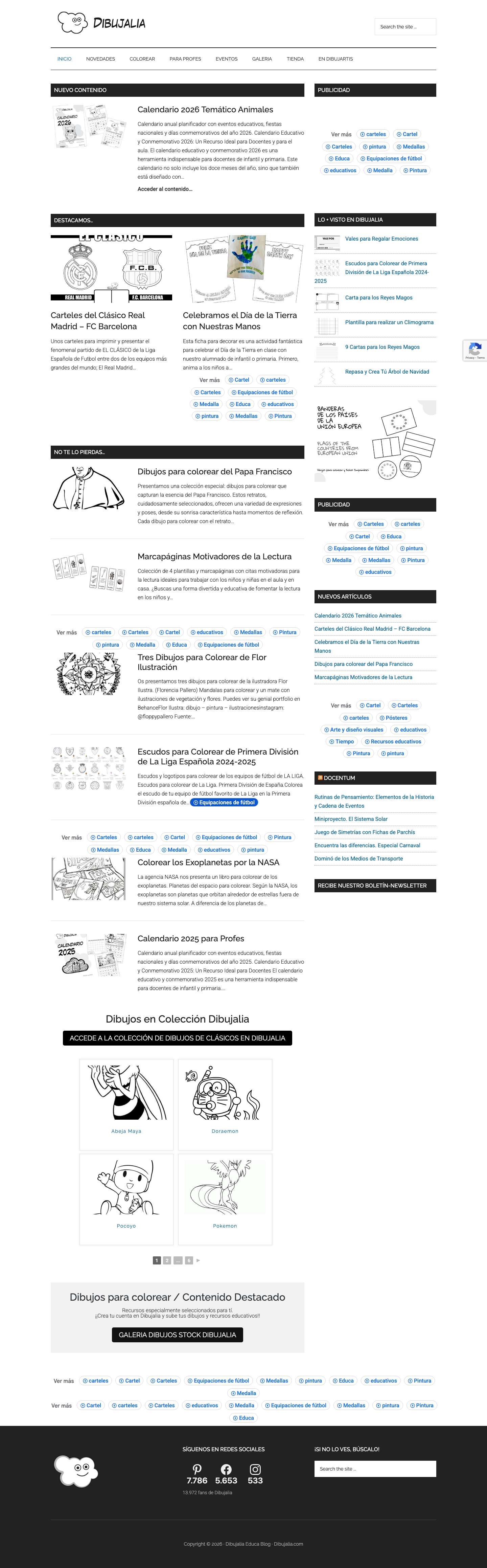 Dibujos para Colorear - Dibujalia Blog - Full Screenshot