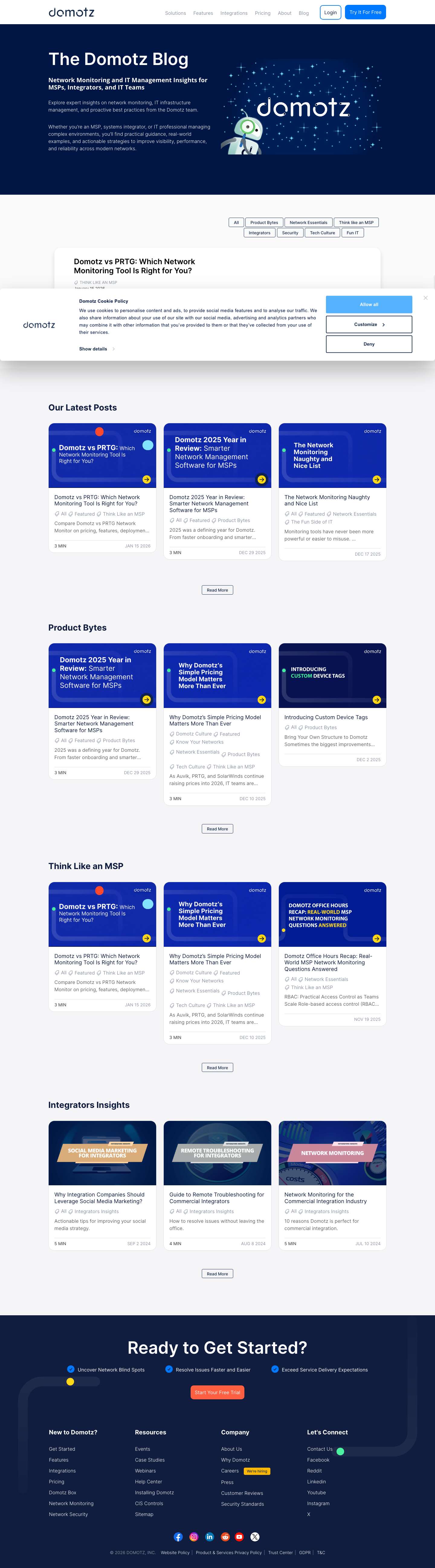 Domotz Blog - For MSPs, IT Professionals & Integrators - Full Screenshot