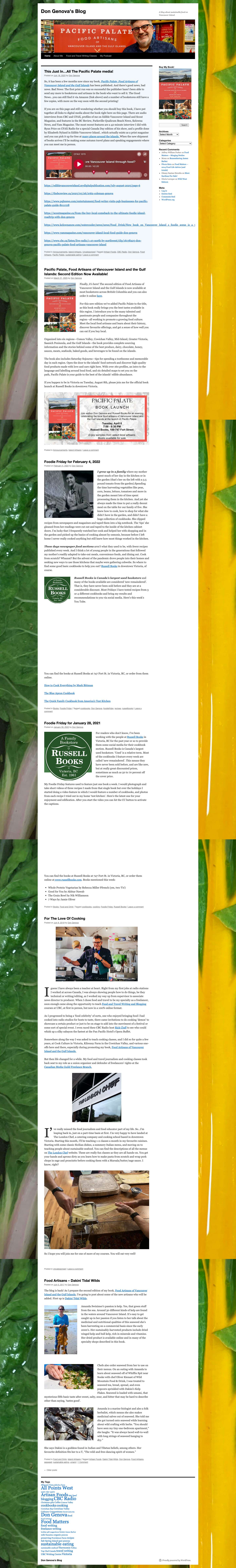 Don Genova's Blog | A blog about sustainable food on Vancouver Island. - Full Screenshot