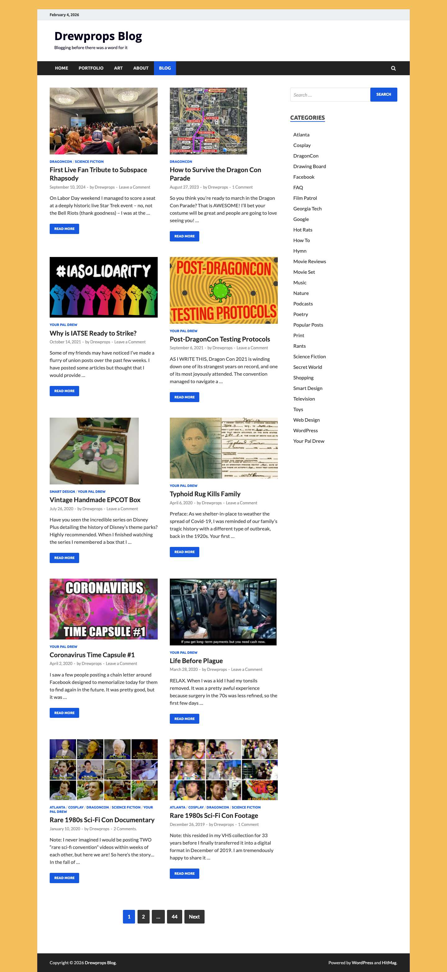 Drewprops Blog » Blogging before there was a word for it - Full Screenshot