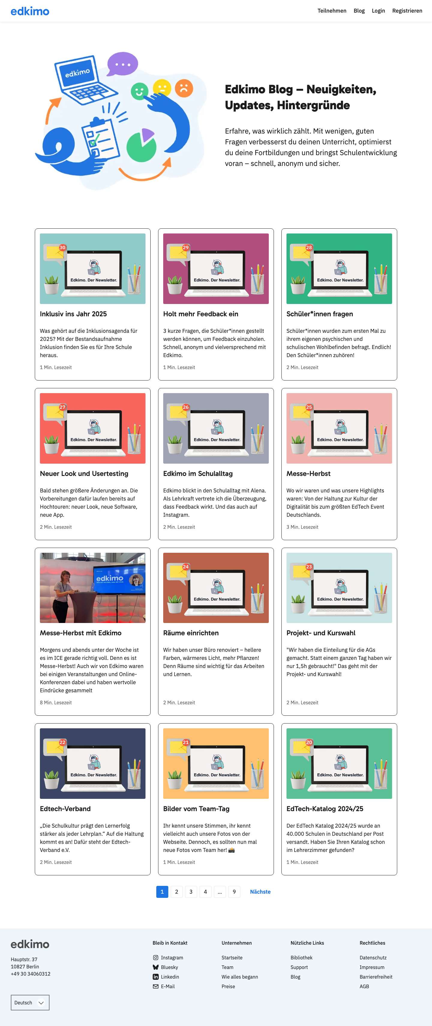 Edkimo Blog - Feedback leicht gemacht – für Unterricht, Fortbildungen und Schulentwicklung | Edkimo - Full Screenshot