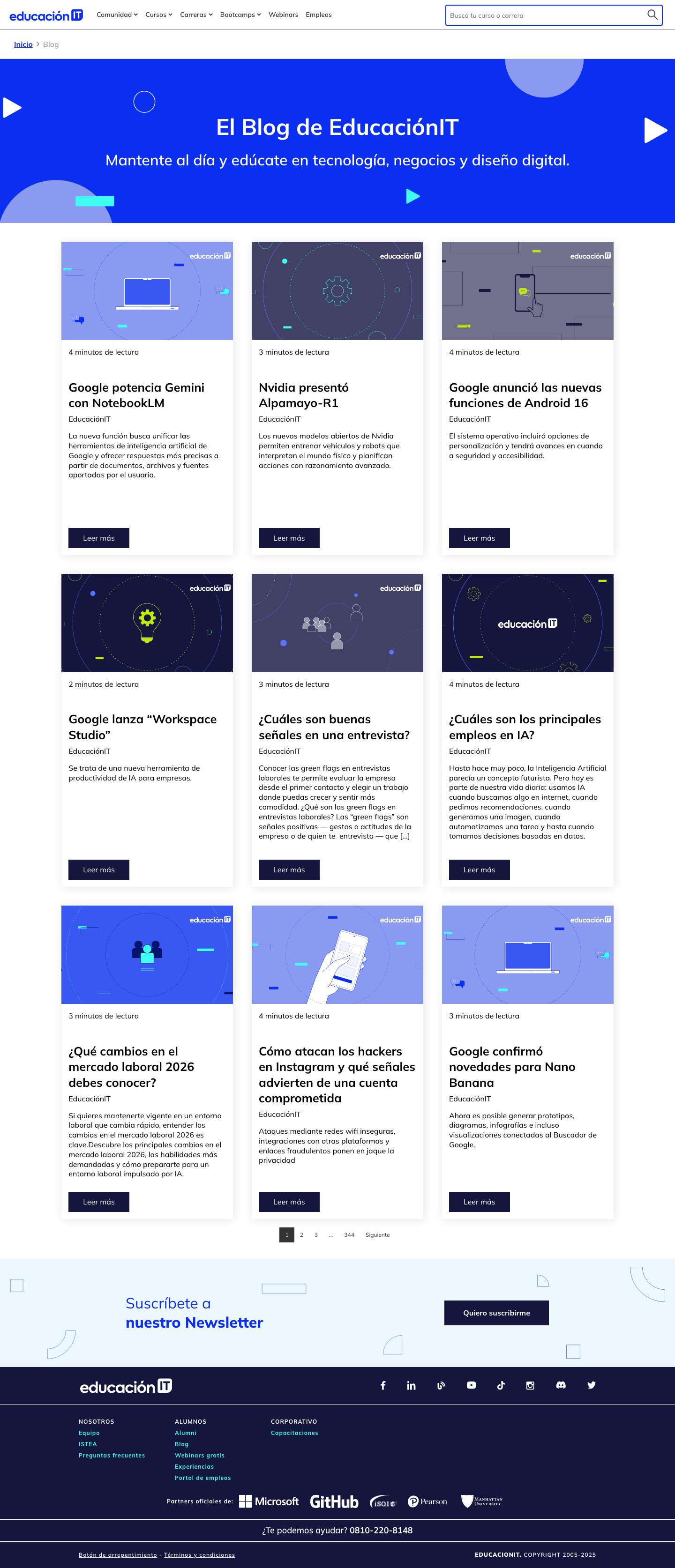 EducaciónIT - Centro de Capacitación y Desarrollo Profesional - Full Screenshot