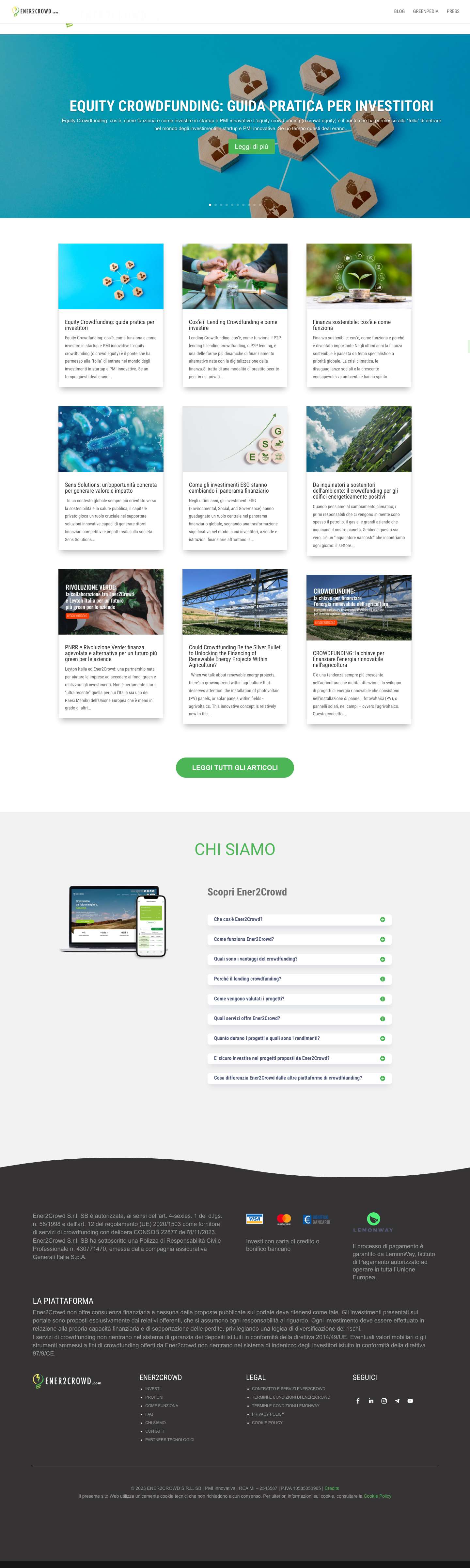 Energy Crowdfunding | Investi nella green economy con ener2crowd - Full Screenshot