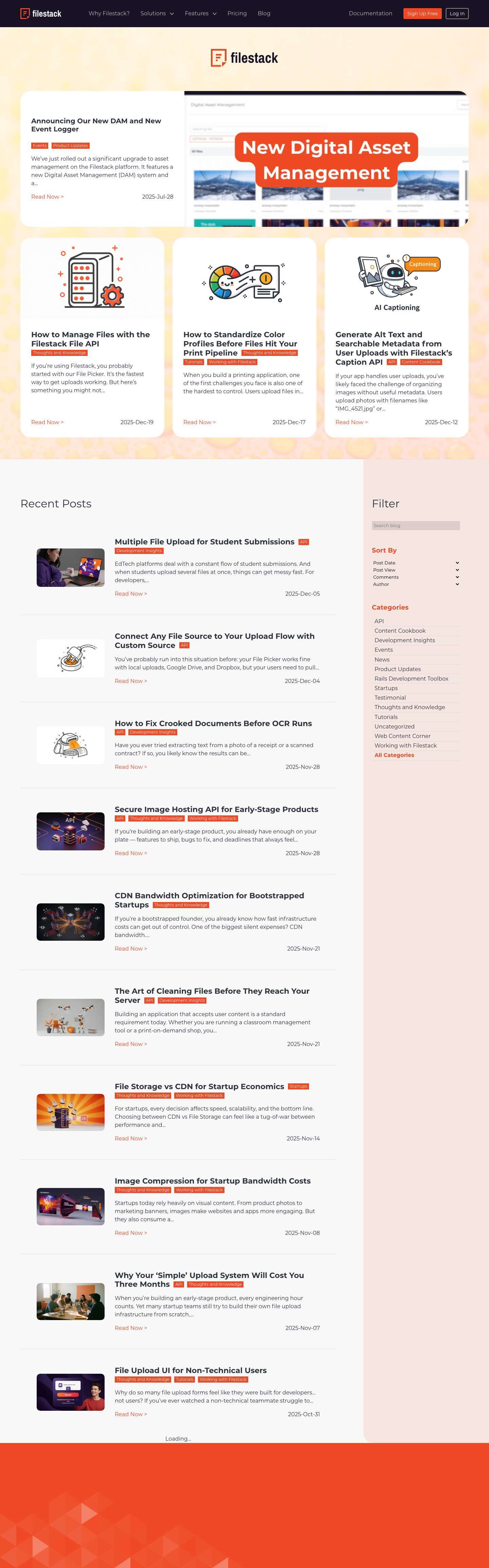 Filestack Blog • The Files API for the Web. - Full Screenshot
