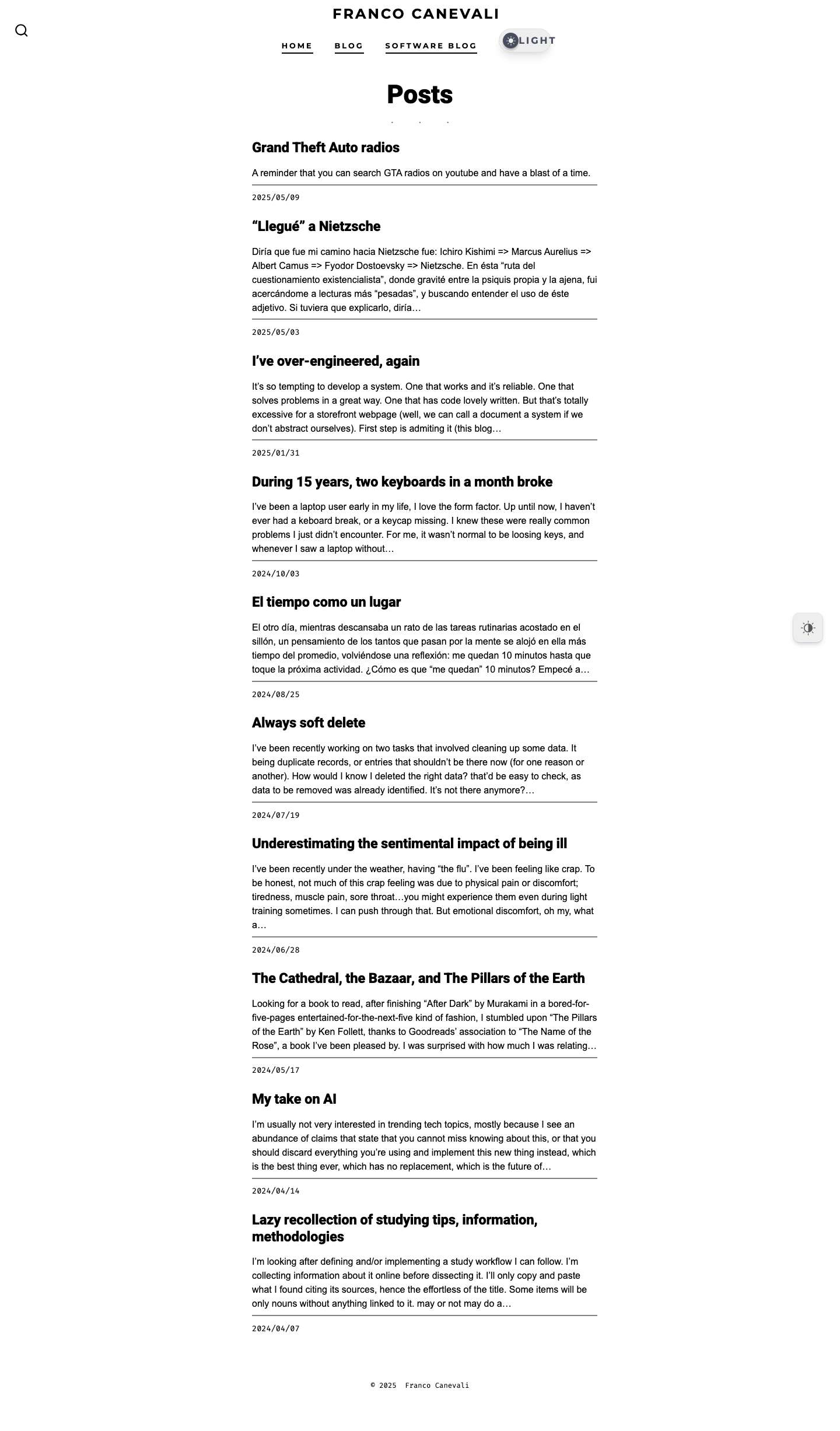 Posts - Franco Canevali - Full Screenshot