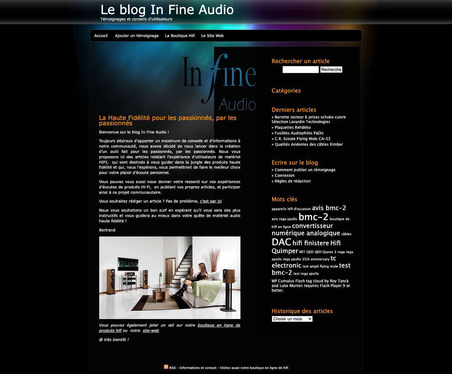 Blog hifi : amplis - préamplis - enceintes - accessoires - Informations sur l'univers de la Haute Fidélité » - Full Screenshot