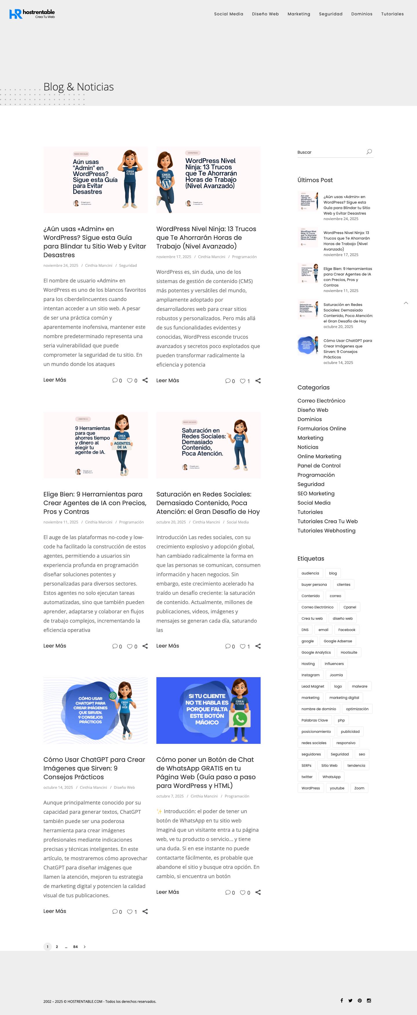 Hostrentable – Blog Hostrentable - Full Screenshot