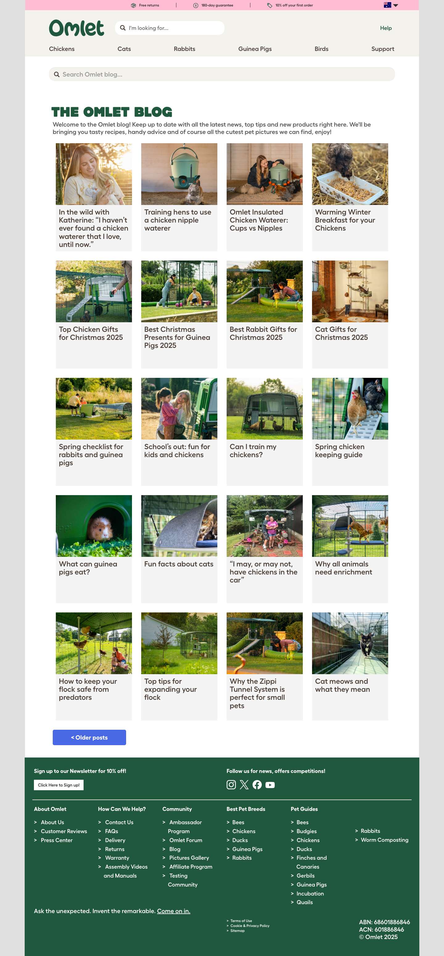 Omlet Blog Australia - Full Screenshot