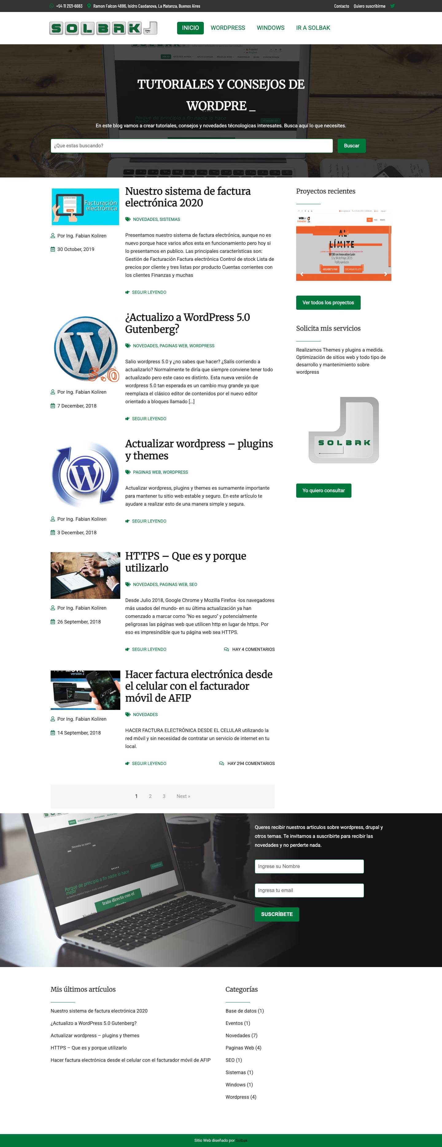 Blog solbak - centro de ayuda y colaboración - Full Screenshot