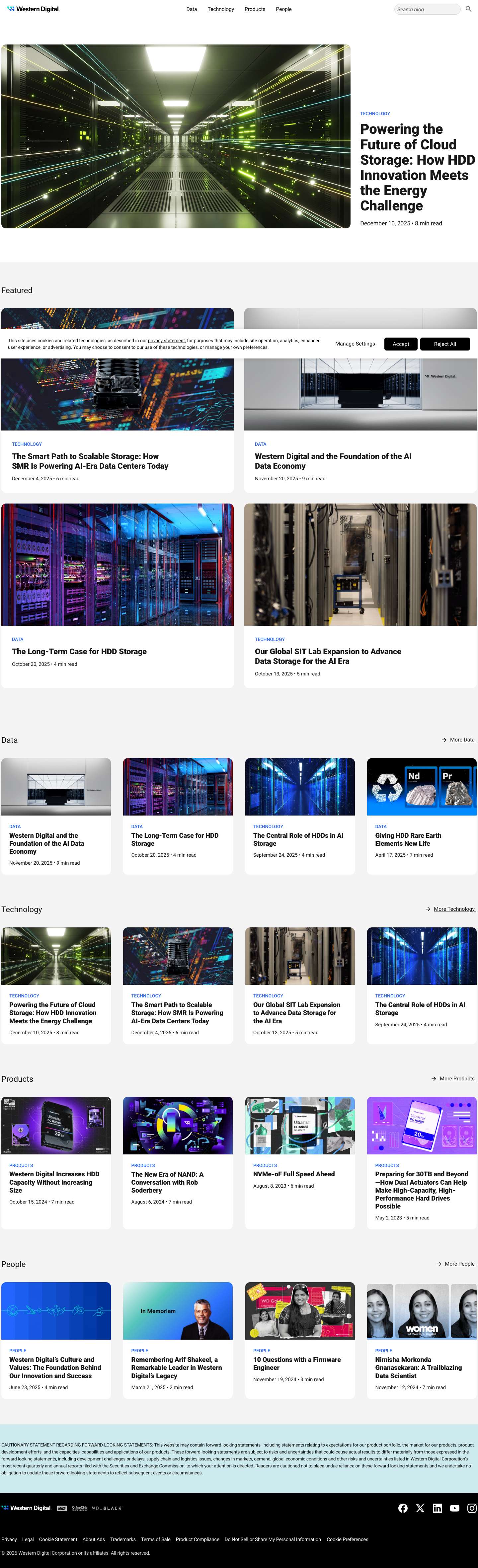 Home Page - Western Digital Corporate Blog - Full Screenshot