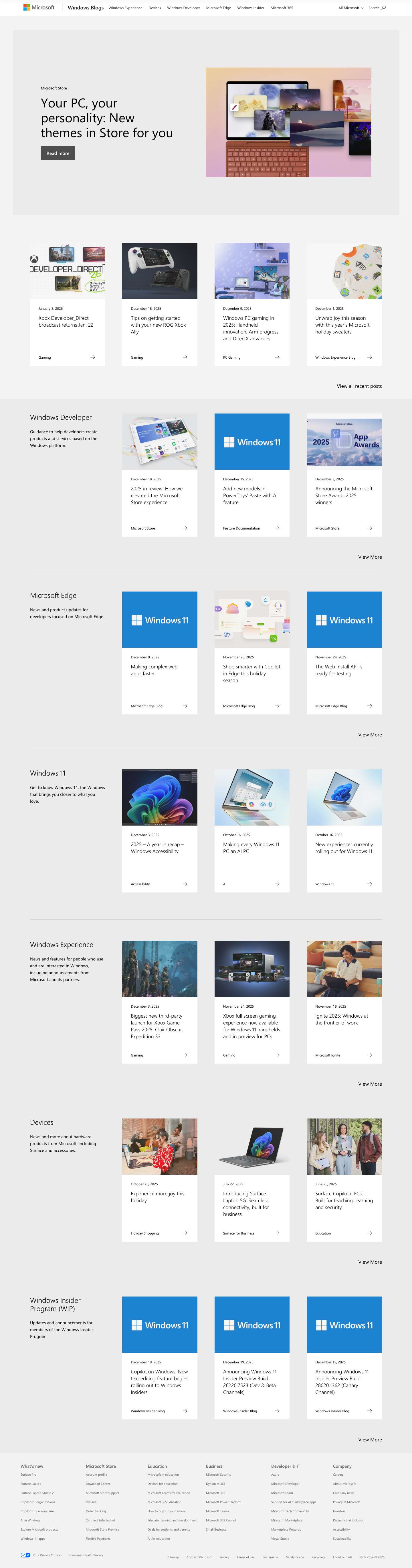 Home | Windows BlogYour Privacy Choices Opt-Out Icon - Full Screenshot