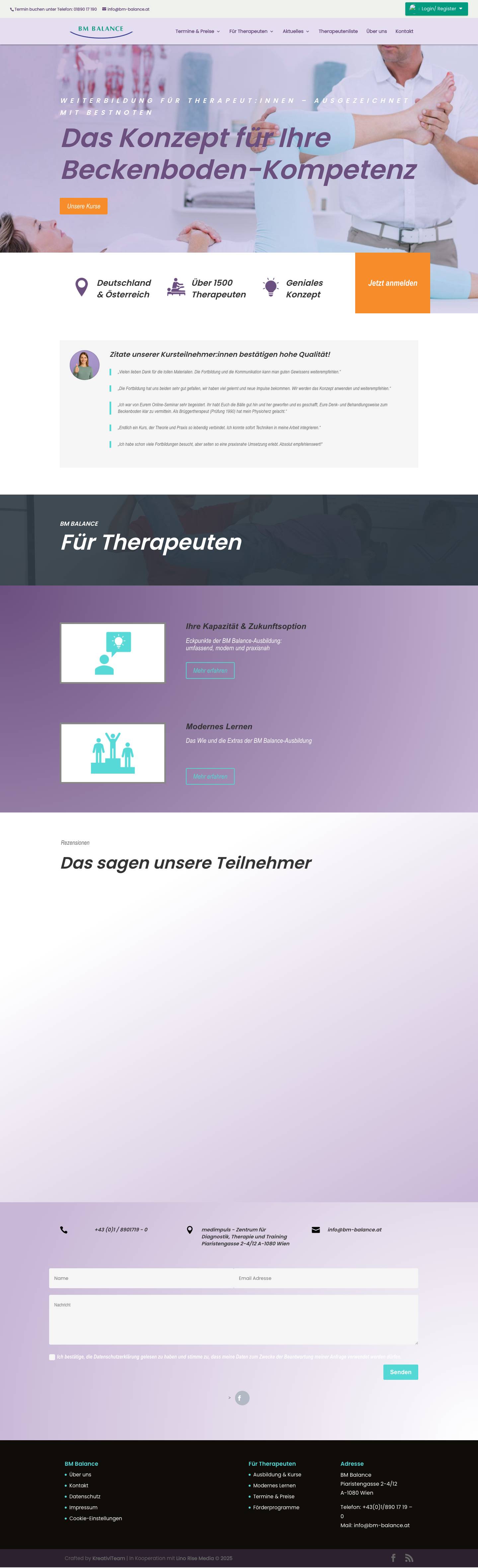 Therapie von Dysfunktionen im Bereich Becken-Blase-Prostata - BM Balance - Full Screenshot