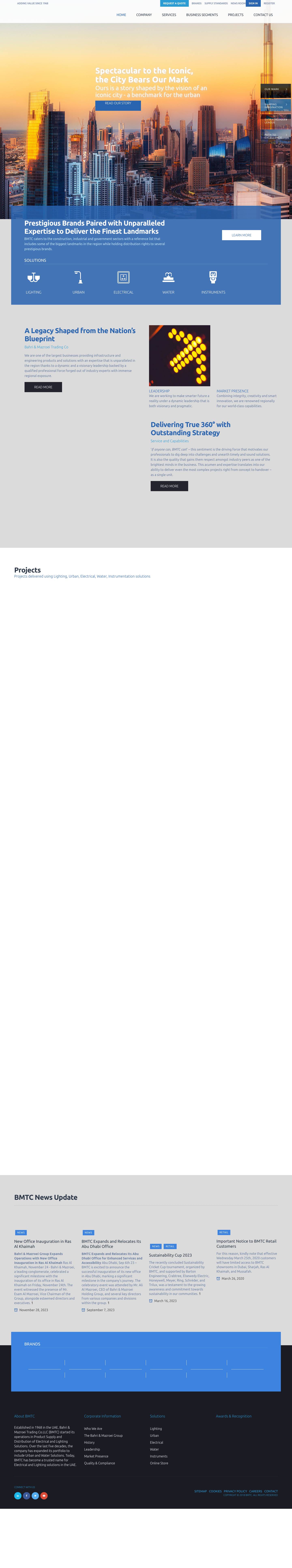 Bahri & Mazroei | Lighting Solutions | Electrical Products | Fire Fighting - Full Screenshot