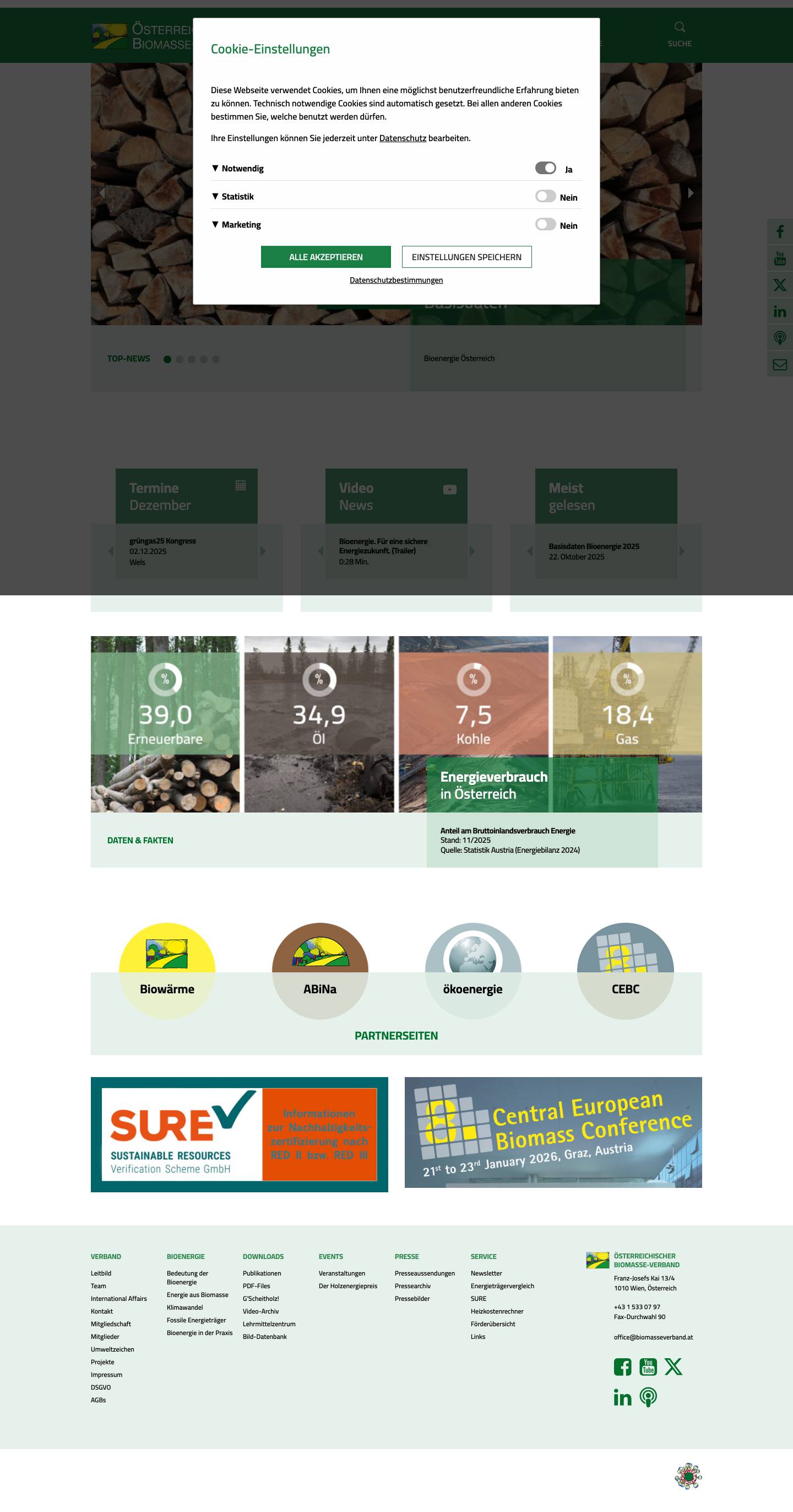 Österreichischer Biomasse-Verband - Österreichischer Biomasseverband - Full Screenshot