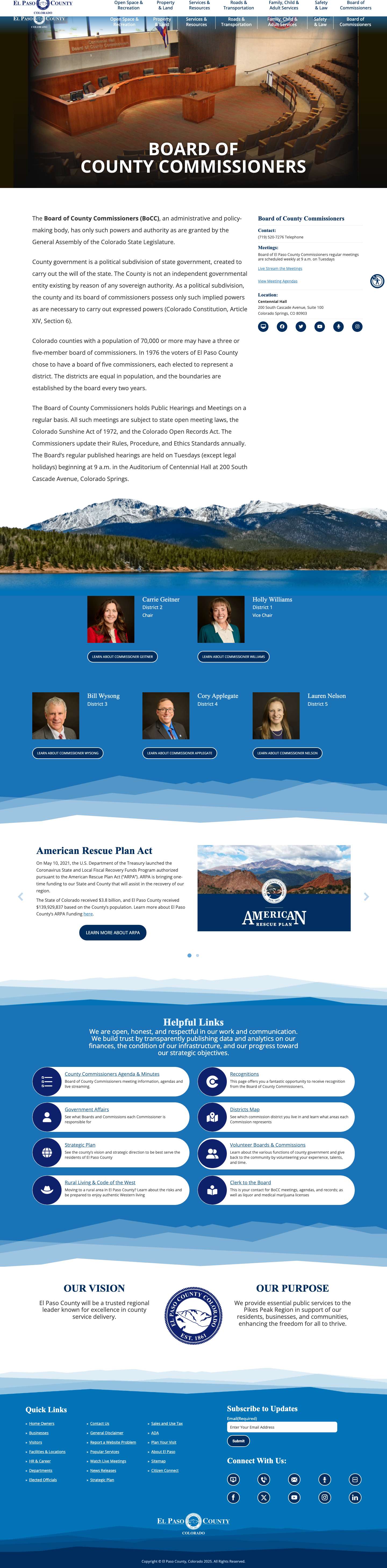 Board of County Commissioners - El Paso County Board of County Commissioners - Full Screenshot