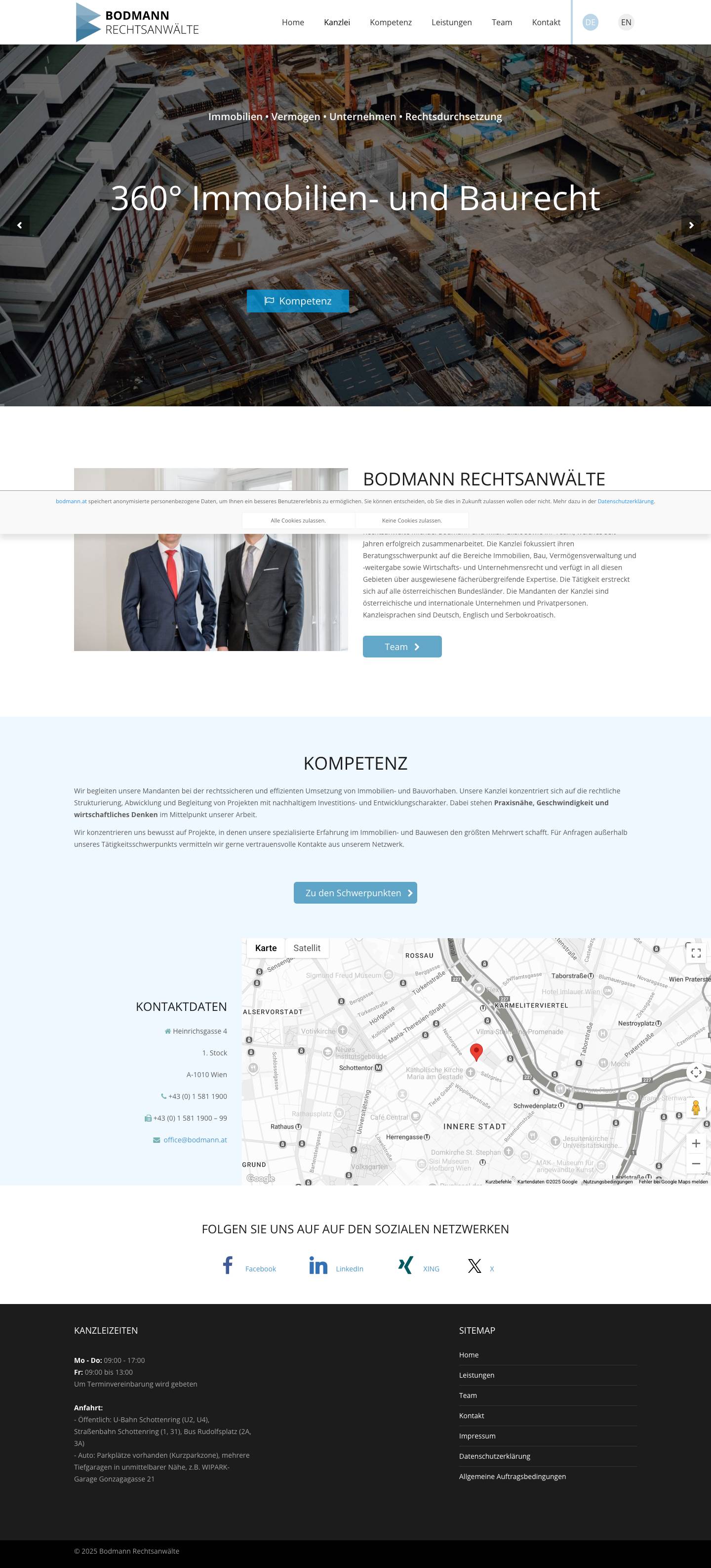 Home - Bodmann Rechtsanwälte - Full Screenshot