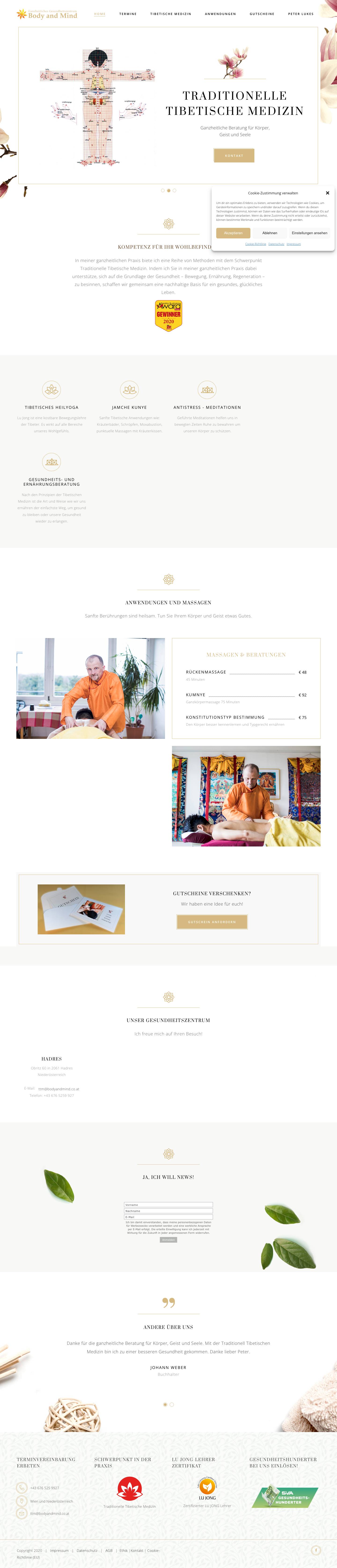 BodyAndMind – Ganzheitliches Gesundheitszentrum reingeben - Full Screenshot