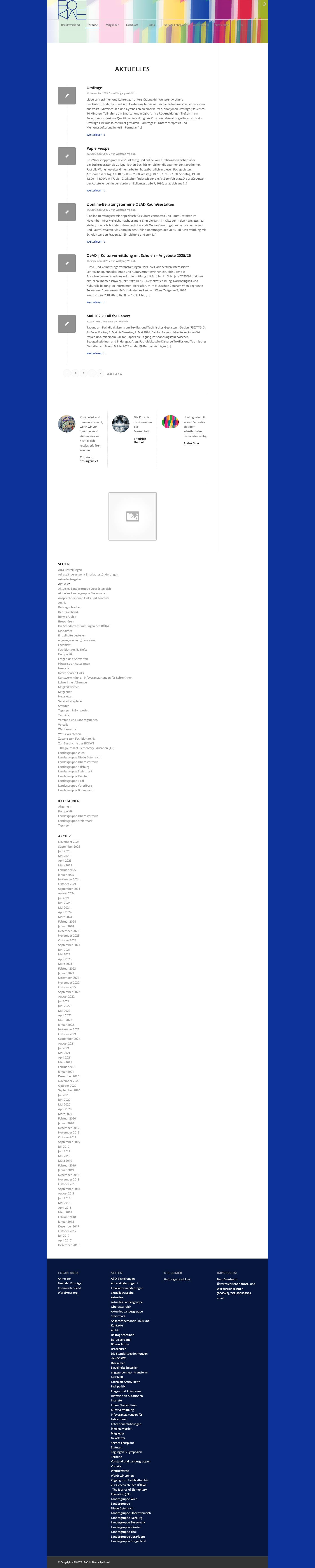 BÖKWE – Berufsverband Österreichischer Kunst- und Werkpädagogik - Full Screenshot