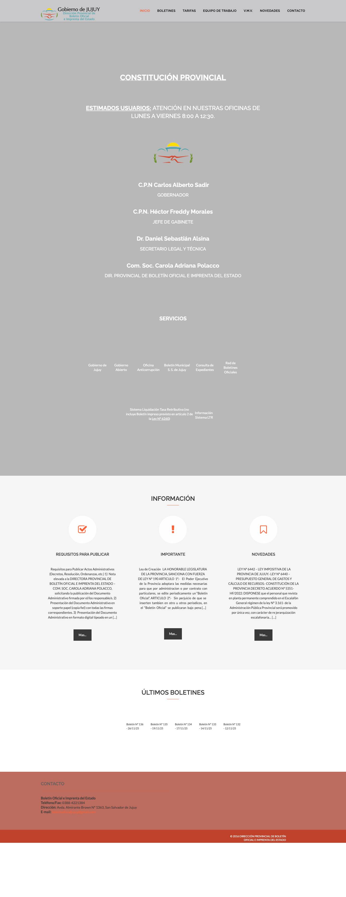 Dirección Provincial de Boletín Oficial e Imprenta del Estado - Full Screenshot