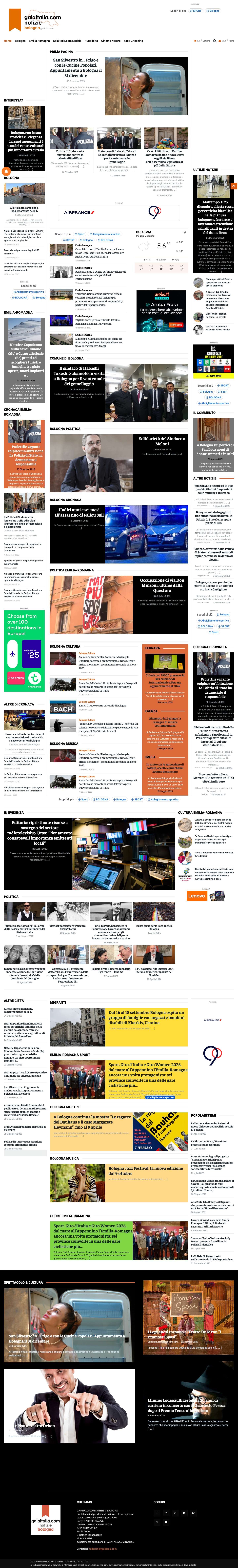 Gaiaitalia.com Notizie Bologna | Cronaca, Politica, Cultura & Opinioni da Bologna e dall'Emilia Romagna - Full Screenshot