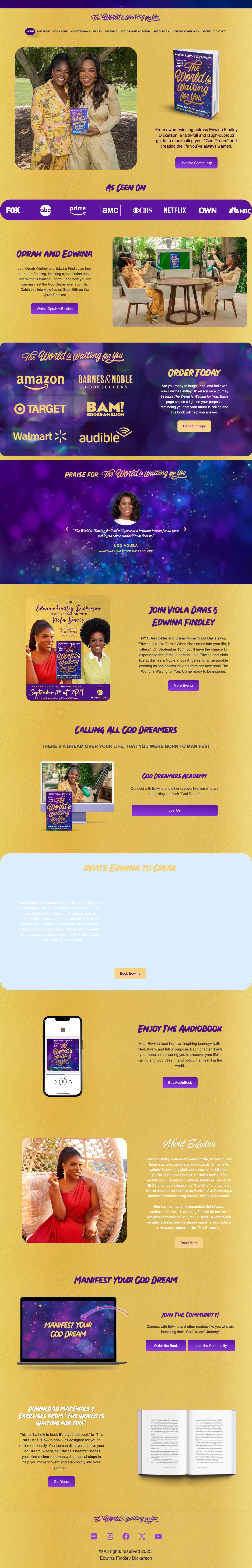 The World is Waiting For You Book + Community By Actress Edwina FindleyIMDBInstagramFacebookXYouTube - Full Screenshot