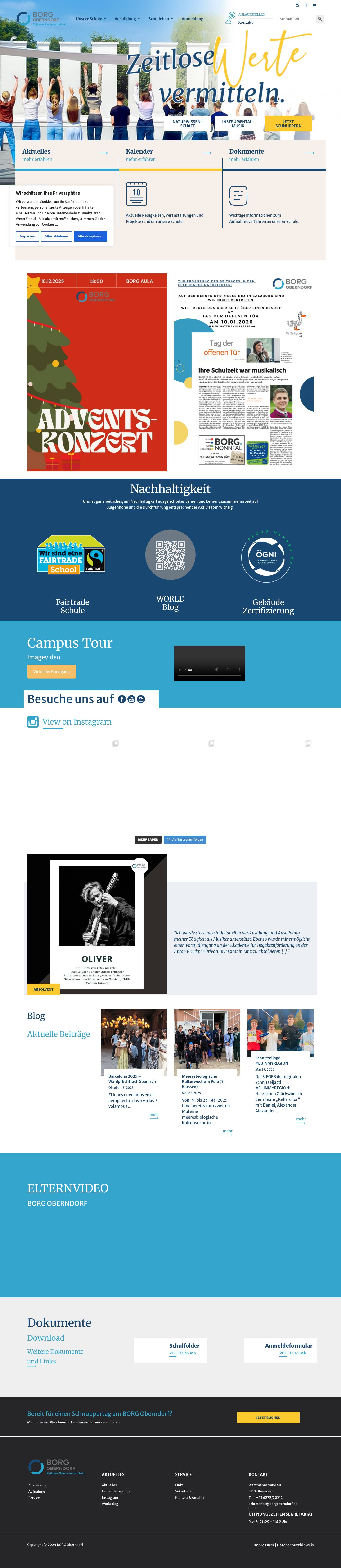 BORG Oberndorf – Bundesoberstufenrealgymnasium Oberndorf - Full Screenshot