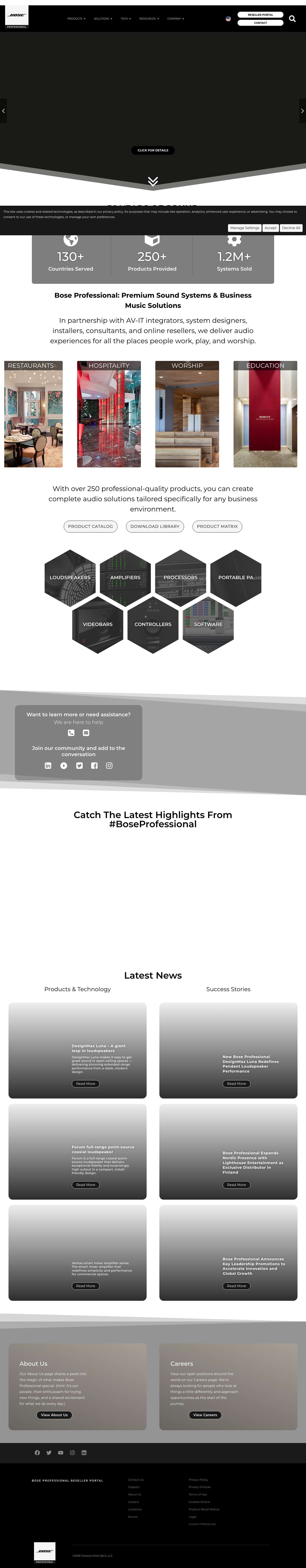 Bose Professional: Pro Audio Equipment & Sound Systems - Full Screenshot